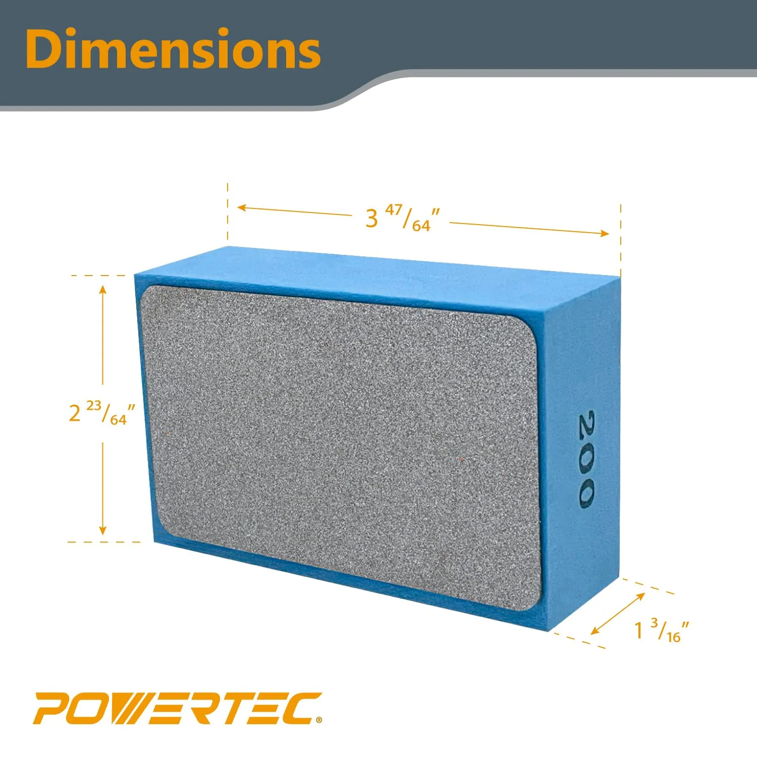 POWERTEC Diamond Hand Polishing Pads Assorted 60/100/ 200/400 Grits 4 Pack, Diamond Sanding Block for Polishing and Grinding Porcelain, Ceramic Tile, Glass, Granite, Stone, Wood & Metal (71907V)