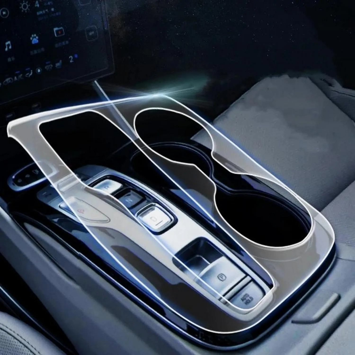 Pre Cut Car Center Console TPU Protection Anti-Scratch Transparent Film Interior Modification Sticker Accessoriesfor Hyundai Tucson 2021-2024 Nx4