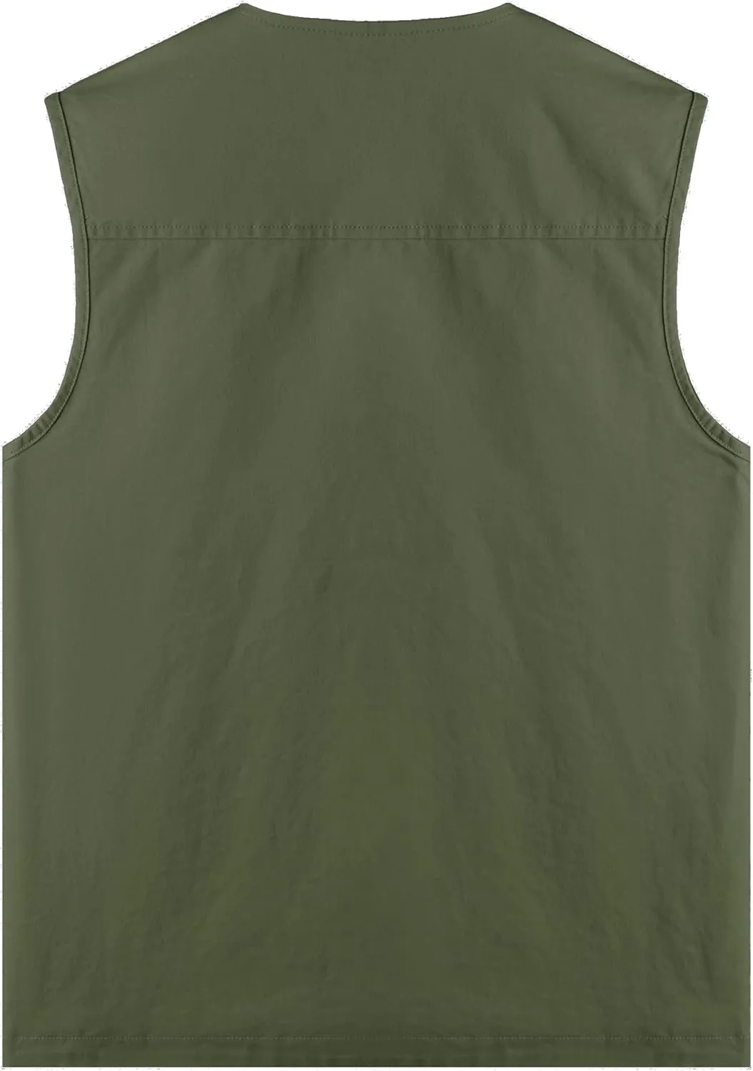 PRIJOUHE Men's Casual Outdoor Cotton Vest Lightweight Breathable Multi-Pocket Fishing Safari Travel Vests Outwear