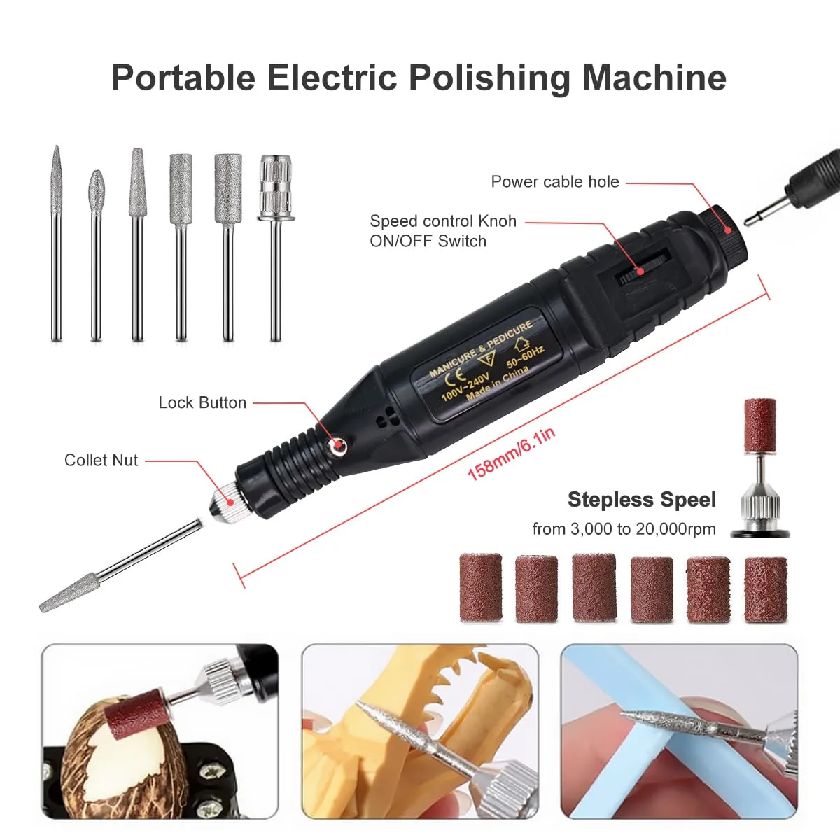 Pro 3D Printing Tools Kit with Electric Polisher, 3D Printer Accessories Set Includes Nozzle Cleaning Needles, Scrapers, Tweezers, Deburring Tool, Cutters & Storage Box for Removing/Cleaning/Finishing