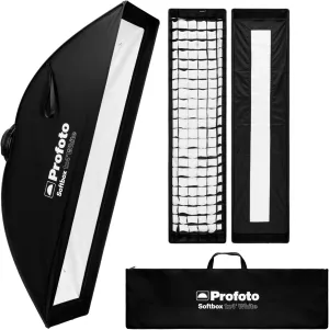 Profoto 1x4-Feet Rectangular Heat-Resistant Softbox Strip with Recessed Front (White Interior) Bundle with 1 x 4-Feet Softgrid and Strip Mask (3 Items)