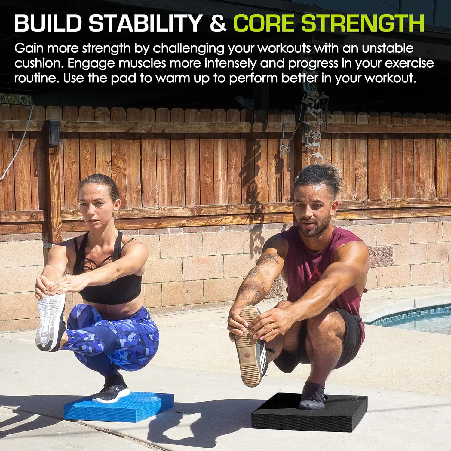 ProsourceFit Exercise Balance Pad – Large Cushioned Non-Slip Foam Mat & Knee Pad for Fitness, Stability Training, Physical Therapy, Yoga 15"x19"