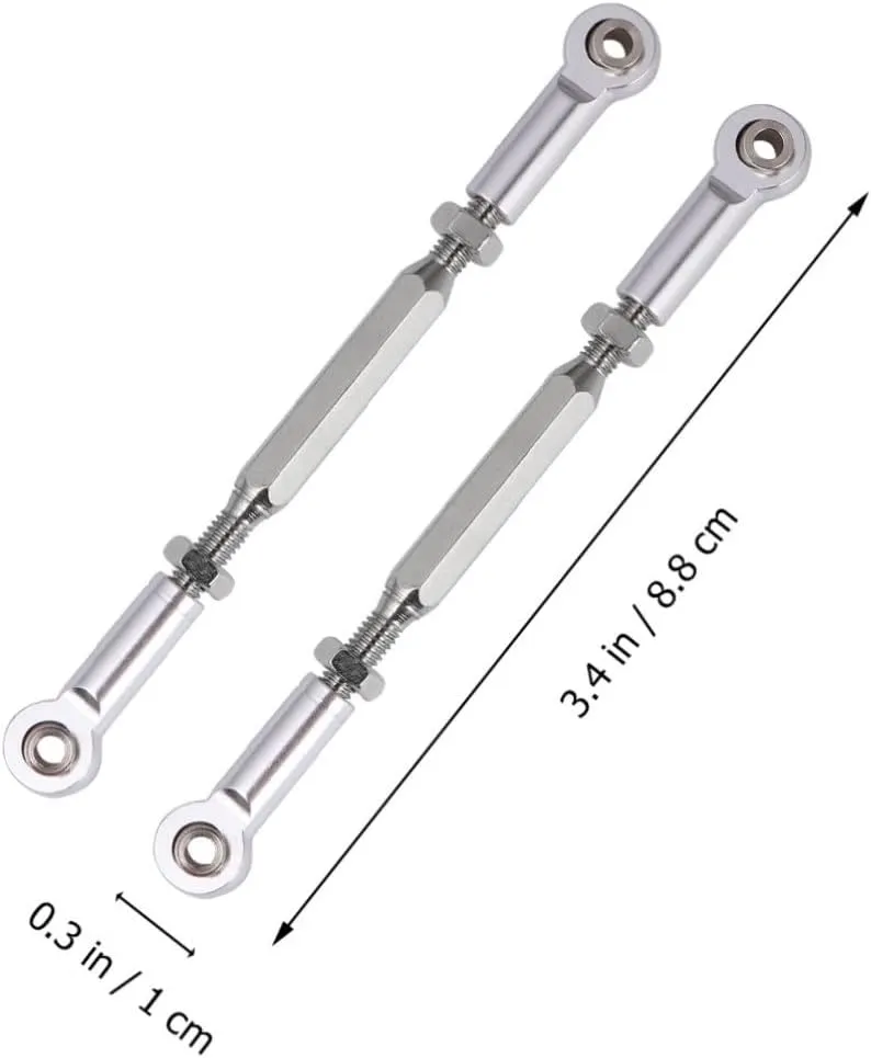 Pull Rods Set 6pcs 88mm Length Aluminum Alloy for Car Suspension Rods Linkage