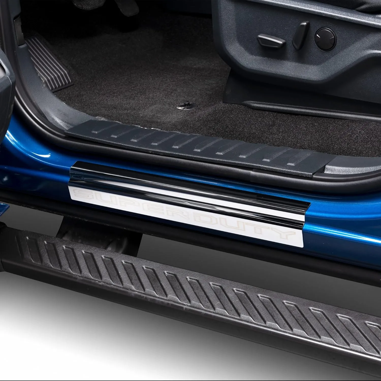Putco Super Duty Logo Stainless Steel Door Sill Plates Kit - Fits Ford F250/F350/F450/F550 Crew Cab 2023-2025