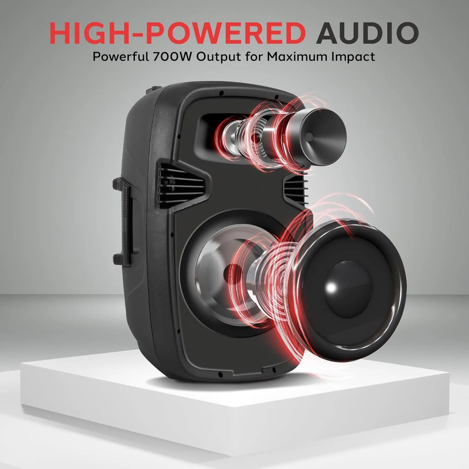 Pyle Powered Bluetooth PA Speaker Kit - Event Ready - Just Plug In and Play Active and Passive 350w Loudspeakers with Wired Microphone, Speaker Stands, Remote - MP3/USB/SD/AUX inputs - PPHP849KT