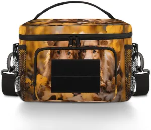 QsirBC Deciduous Dogs Tactical Insulated Lunch Bag for Men Women Large Leakproof Thermal Cooler with Adjustable Shoulder Strap Ideal for Work Picnic Camping Outdoor Adventures