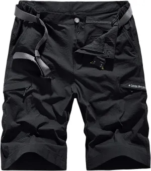 Quick Dry Cargo Hiking Strectchy Shorts Men's Outdoor Summer Causal Work Multi-Pocket Short (No Belt)