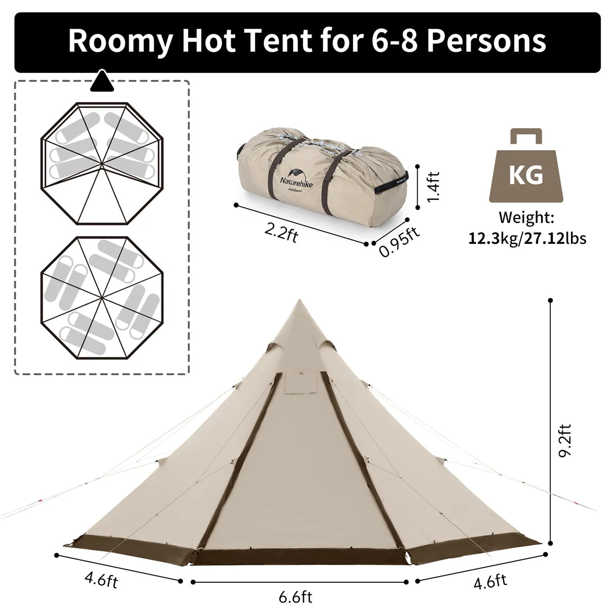Ranch 6 People 4 season Luxury Camping Tent