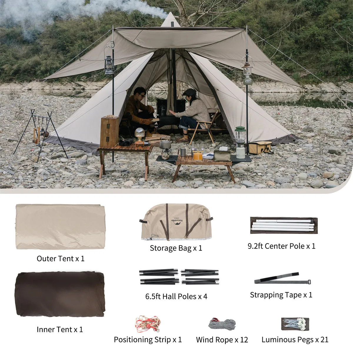 Ranch 6 People 4 season Luxury Camping Tent