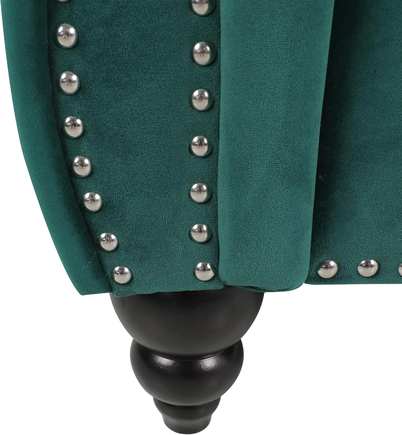 RARZOE 2 Pieces Living Room Furniture - Chesterfield Style Sofa Set with Nailhead Trim Scroll Arms, Green