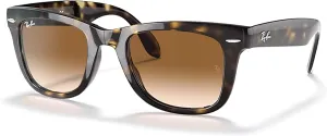 Ray-Ban RB4105 FOLDING WAYFARER Sunglasses For Men For Women  BUNDLE with Designer iWear Eyewear Care Kit