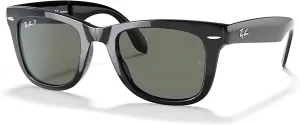 Ray-Ban RB4105 FOLDING WAYFARER Sunglasses For Men For Women  BUNDLE with Designer iWear Eyewear Care Kit