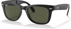 Ray-Ban RB4105 FOLDING WAYFARER Sunglasses For Men For Women  BUNDLE with Designer iWear Eyewear Care Kit