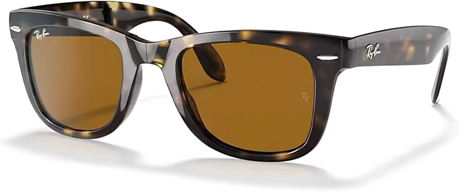 Ray-Ban RB4105 FOLDING WAYFARER Sunglasses For Men For Women  BUNDLE with Designer iWear Eyewear Care Kit