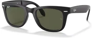 Ray-Ban RB4105 FOLDING WAYFARER Sunglasses For Men For Women  BUNDLE with Designer iWear Eyewear Care Kit