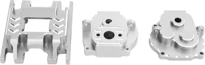 RC Aluminum Drivetrain Housing Set – Power Module for TRX4M 1/18 RC Crawlers, CNC Aluminum Alloy Upgrade Kit (20 Screws Included) (Silver)