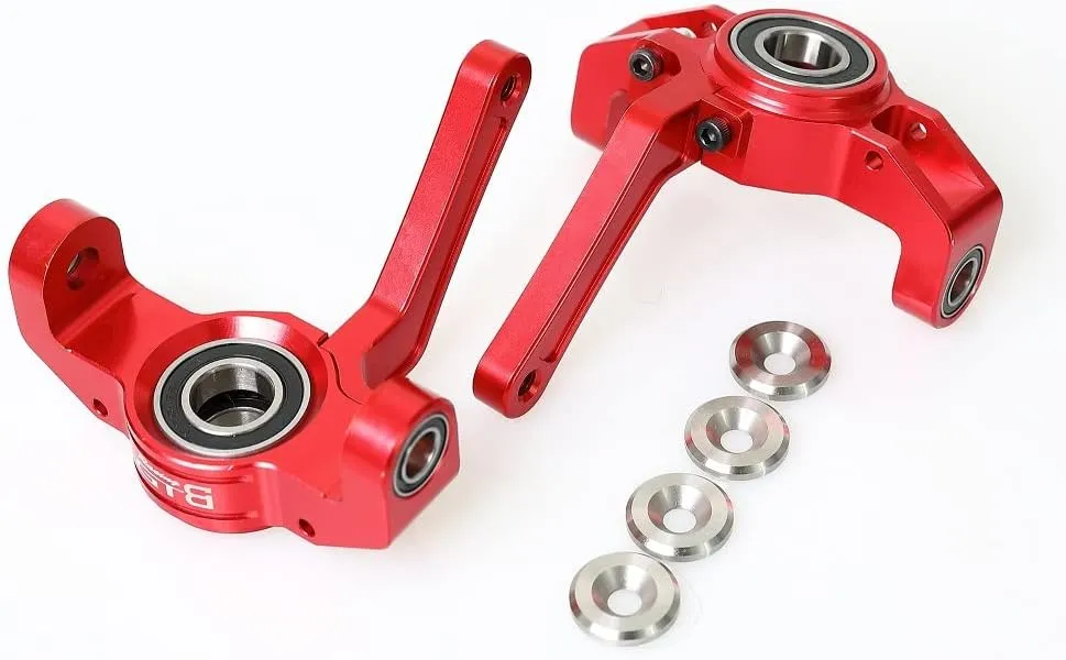 RC Car 1/5 LOSI Desert Buggy DBXL,DBXL-E,MTXL Front Steering Hub Spindle Set Upgrade Parts (Red)