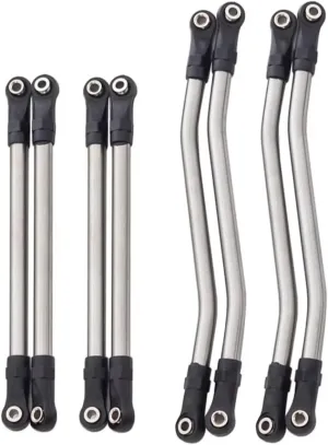 Rc Connecting Rod Tie Rod for Axial for Capra 1.9 for UTB for Unlimited for Buggy 1/10 8Pcs Stainless Steel Link Set with Plastic Rod End RC Crawler Car Parts Replacement