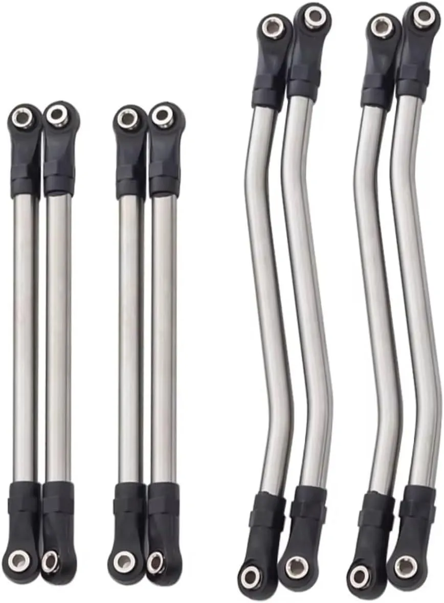 Rc Connecting Rod Tie Rod for Axial for Capra 1.9 for UTB for Unlimited for Buggy 1/10 8Pcs Stainless Steel Link Set with Plastic Rod End RC Crawler Car Parts Replacement
