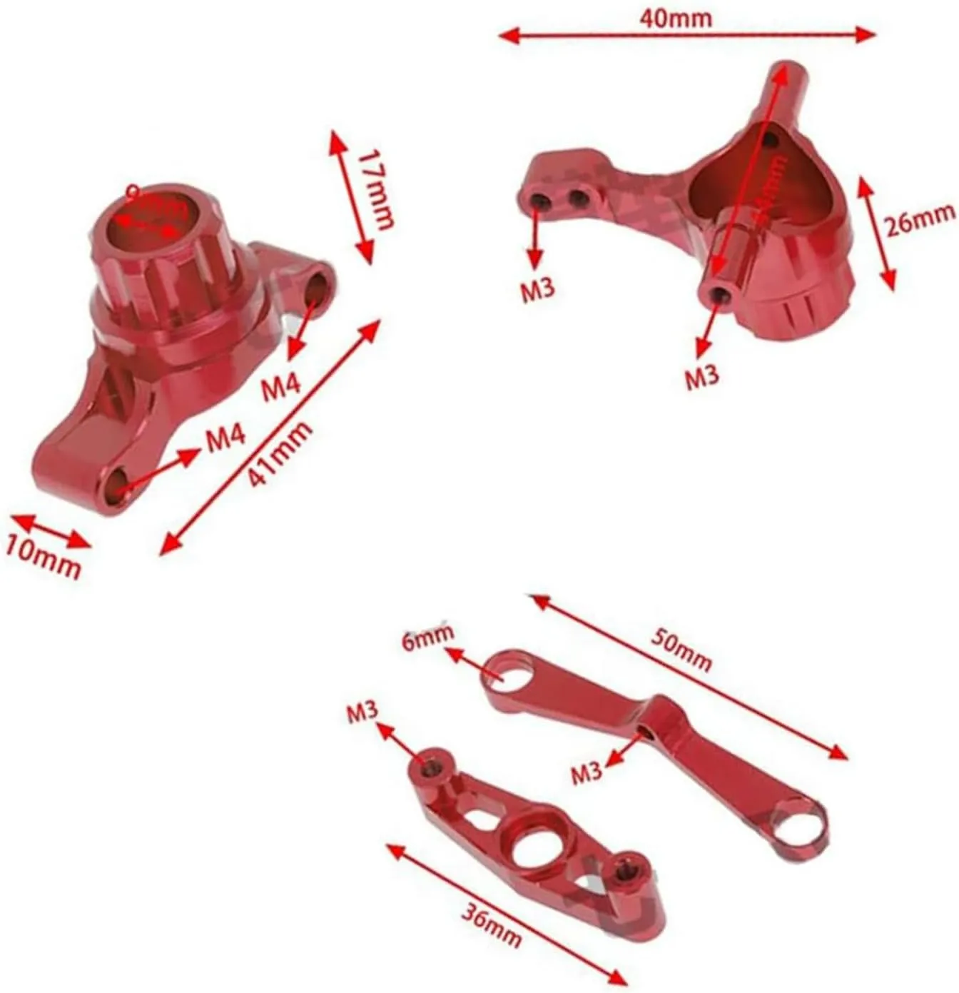 RC Metal TT-02 Front and Rear Steering Cup Steering Group and Steering Link Rod Set for Tamiya TT02 1/10 On Road Touring Rally Racing Car Upgrade Parts (Blue)