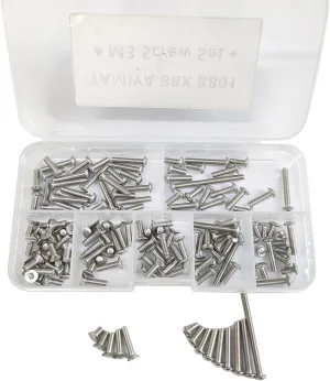 RC Screw Kit Stainless Steel M3 Hex Screws Assortment for Tamiya 1/10 RC BBX BB-01 Buggy RC Car Crawler