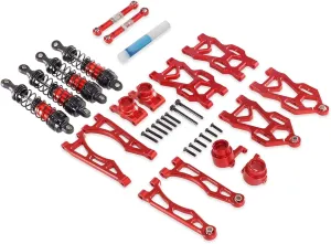 Rc Shock Absorber for SCY 16101 16102Pro 16103 Aluminum Alloy for Seat Steering Cup Shock Absorber Set RC Car Parts and Accessories Upgrade Replacement and Use(Red)