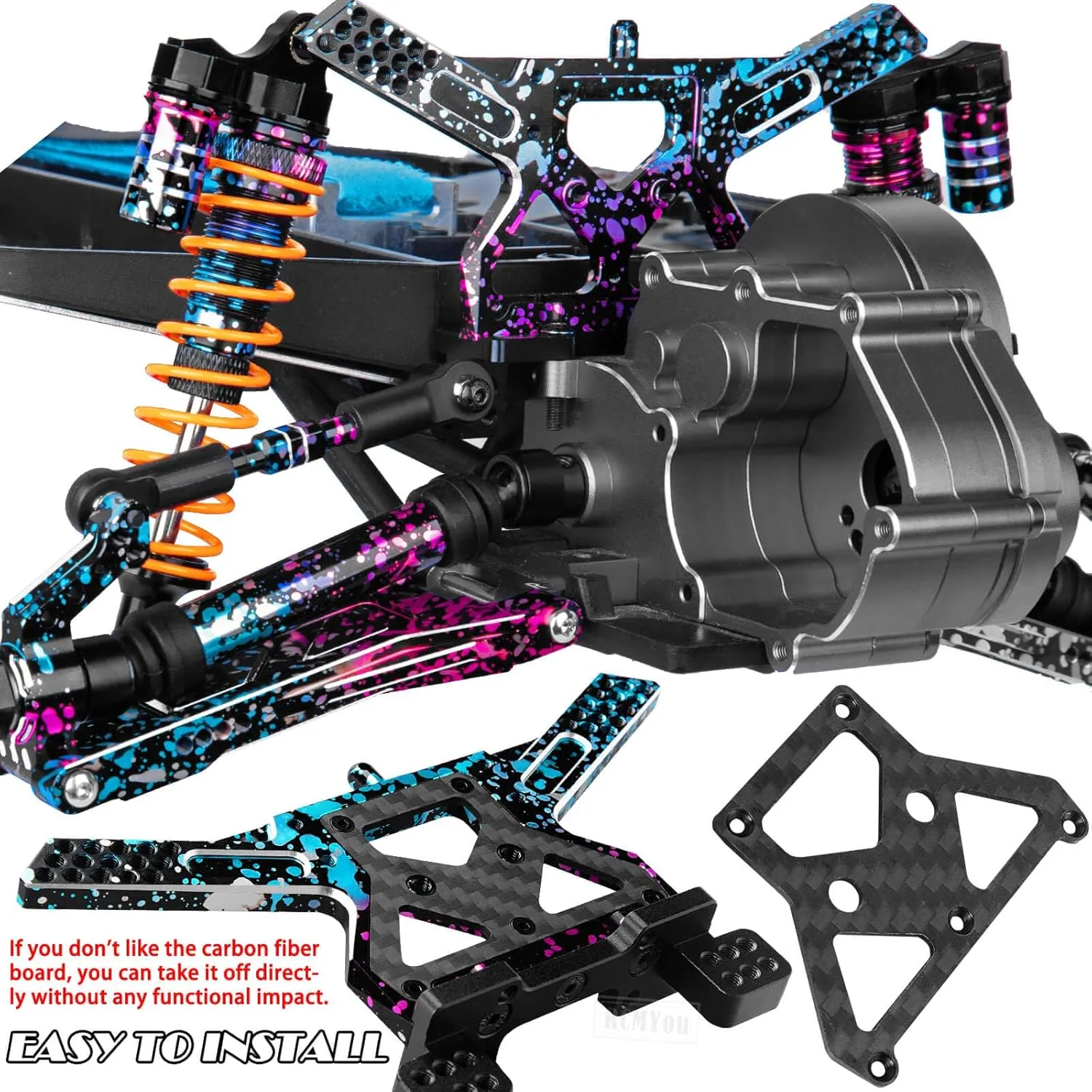 RC Upgrades Part for 1/10 Slash 2WD,Suspension Arm,Shock Absorber,Caster Block,Steering Blocks,Stub Axle Carriers,Steering Bellcranks,Drive Shaft,Links,Shock Tower,Front Bulkhead,Colorful