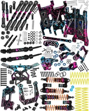 RC Upgrades Part for 1/10 Slash 2WD,Suspension Arm,Shock Absorber,Caster Block,Steering Blocks,Stub Axle Carriers,Steering Bellcranks,Drive Shaft,Links,Shock Tower,Front Bulkhead,Colorful