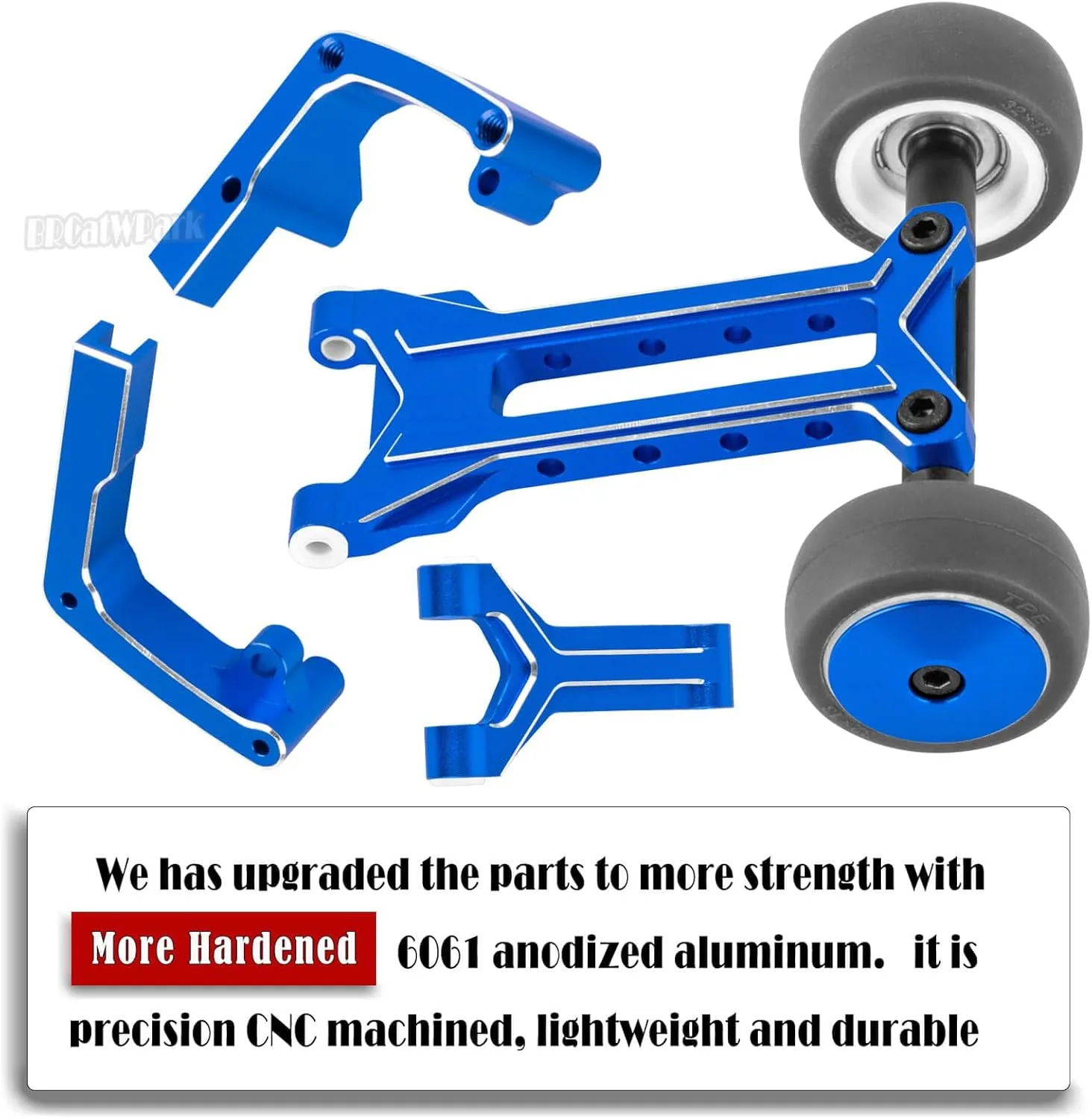 RC Wheelie Bar Kit Upgrades Part for 1/10 Slash 2WD Rustler 2WD Bandit 2WD,Aluminum Wheelie Bar Set Hops Up,Navy Blue