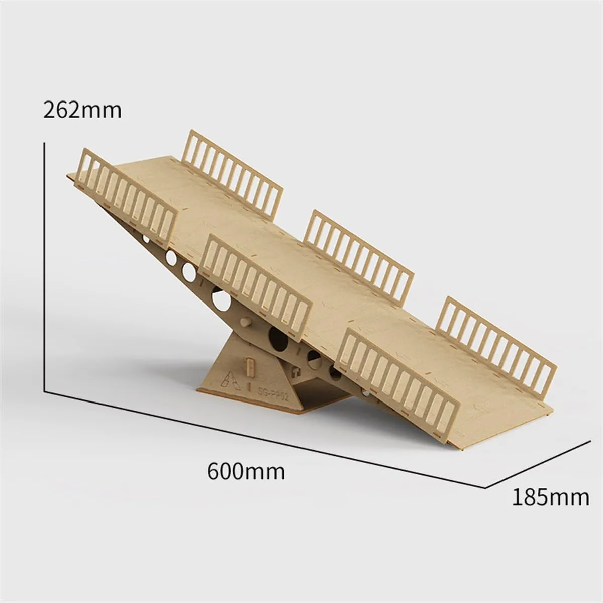 RC Wood Bridge, Crawler Car Simulated Obstacle Steep Roadblock Xyloid Bridge,RC Car Bridge Obstacle and Seesaw Simulation Tool Accessories (B)