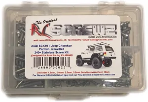 RCScrewZ Stainless Steel Screw Kit axi023 compatible with Axial Racing SCX10 II Jeep Cherokee 1/10th Electric 4WD Rock Crawler (#AX90046)