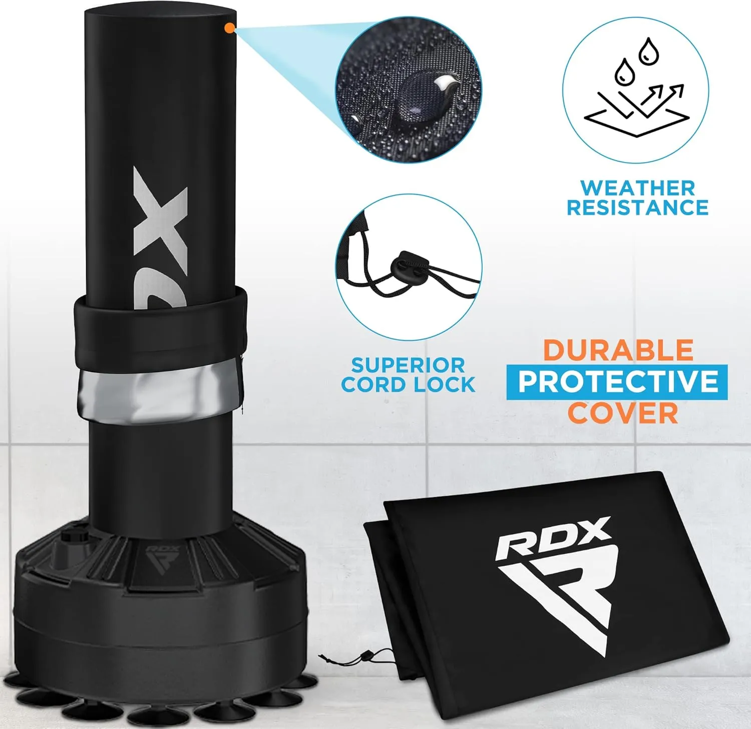 RDX Kids Freestanding Punching Bag with Gloves & Cover, 4FT Heavy Duty Junior RONIN Target Pedestal Bag Set Suction Cup Stand Base Free Standing Kickboxing MMA Boxing Muay Thai Karate Home Gym Workout