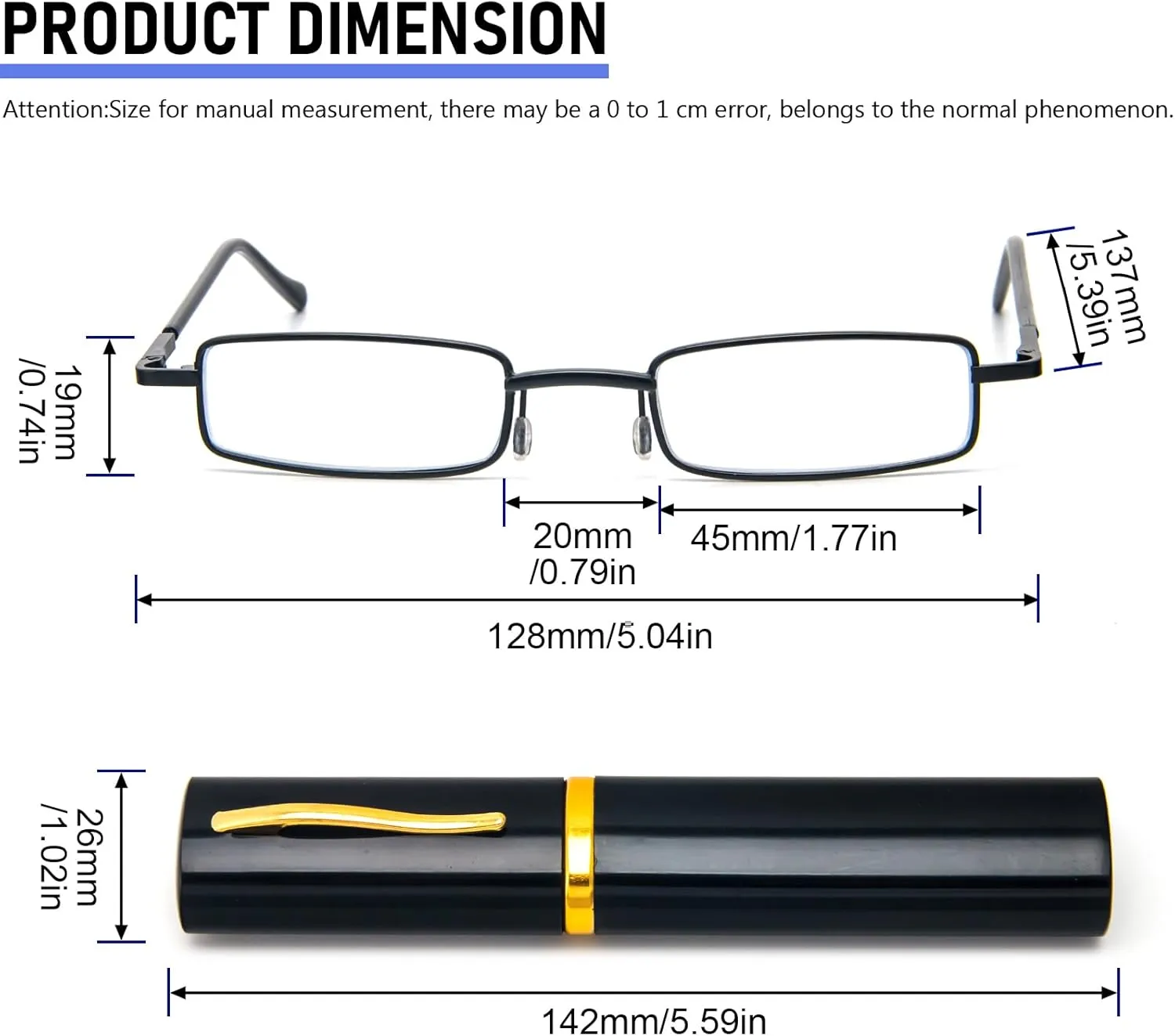 REAVEE 5 Pack Portable Slim Reading Glasses for Men Women, Computer Blue Light Blocking with Small Pocket Compact Pen Case