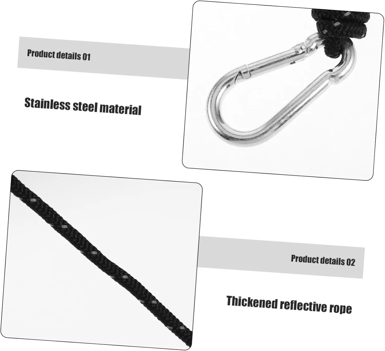 Reflective Tent Rope with Pulley Tensioner Bundles of Windproof Guyline for Secure Camping Hiking and