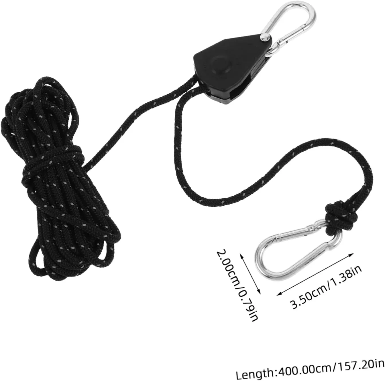 Reflective Tent Rope with Pulley Tensioner Bundles of Windproof Guyline for Secure Camping Hiking and