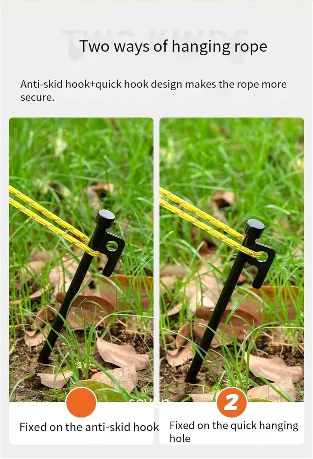 Reinforced Outdoor Tent Ground Pegs - Windproof Canopy Fixing Stakes for Camping, Beach & More(Six,25cm)