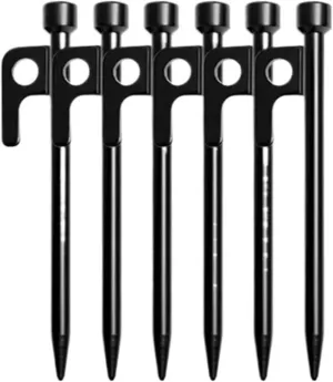 Reinforced Outdoor Tent Ground Pegs - Windproof Canopy Fixing Stakes for Camping, Beach & More(Six,25cm)