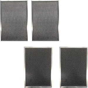 Replacement for Trion MAX 5 1400 441501-019 Aluminum/Carbon Pre/Post Filter Set:(2)- 12 x 16 x 1/4 Aluminum and (2) 12 x 16 x 1/4 Carbon