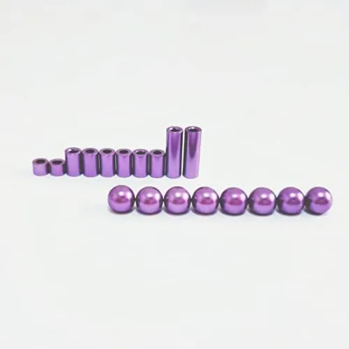 Replacement Part For Stabilizer Ball Cap 3/6/12mm Aluminum Spacer Set For 1/32 Scale Mini 4WD Racing Car Model 15473 95206 - (Color: Golden)