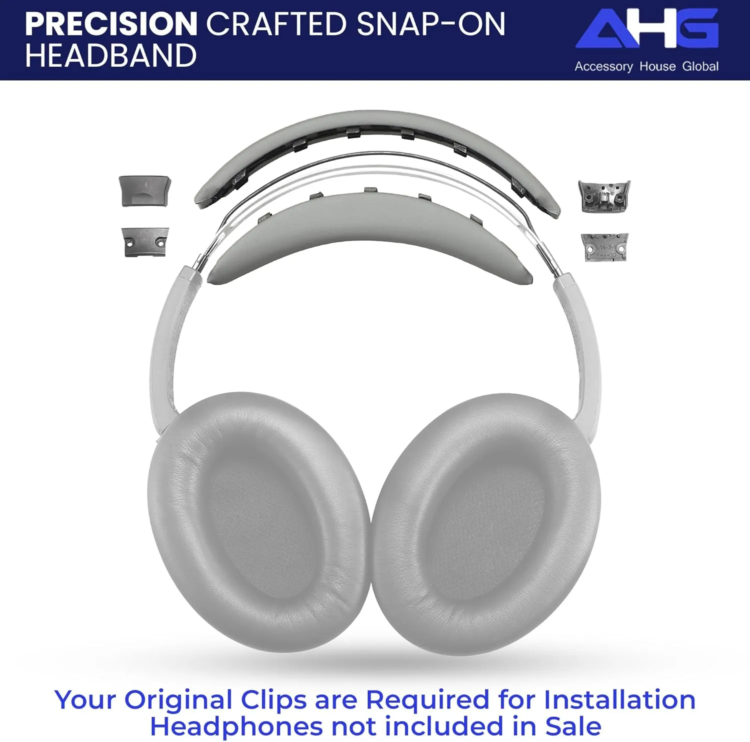 Replacement QC Ear Pad and Headband Pad Kit Cushion. Compatible with Bose QuietComfort (2023) QC45 QC35 QC35 II QC SC QC SE Wireless Noise Cancelling Headphones (Grey)
