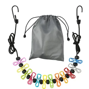 Retractable Portable Clothesline w/ 12 Clothes Clips for Travel