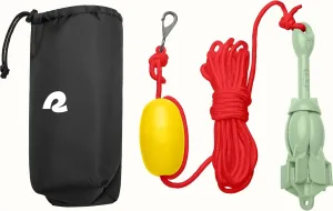 Retrospec Mainstay 3.5 lbs Folding Grapnel Anchor Kit with 26FT Rope, PP Buoy, Water Resistant Travel Bag and Rust Resistant Snap Hook & Anchor for Inflatable Paddle Boards, Docks & Kayaks