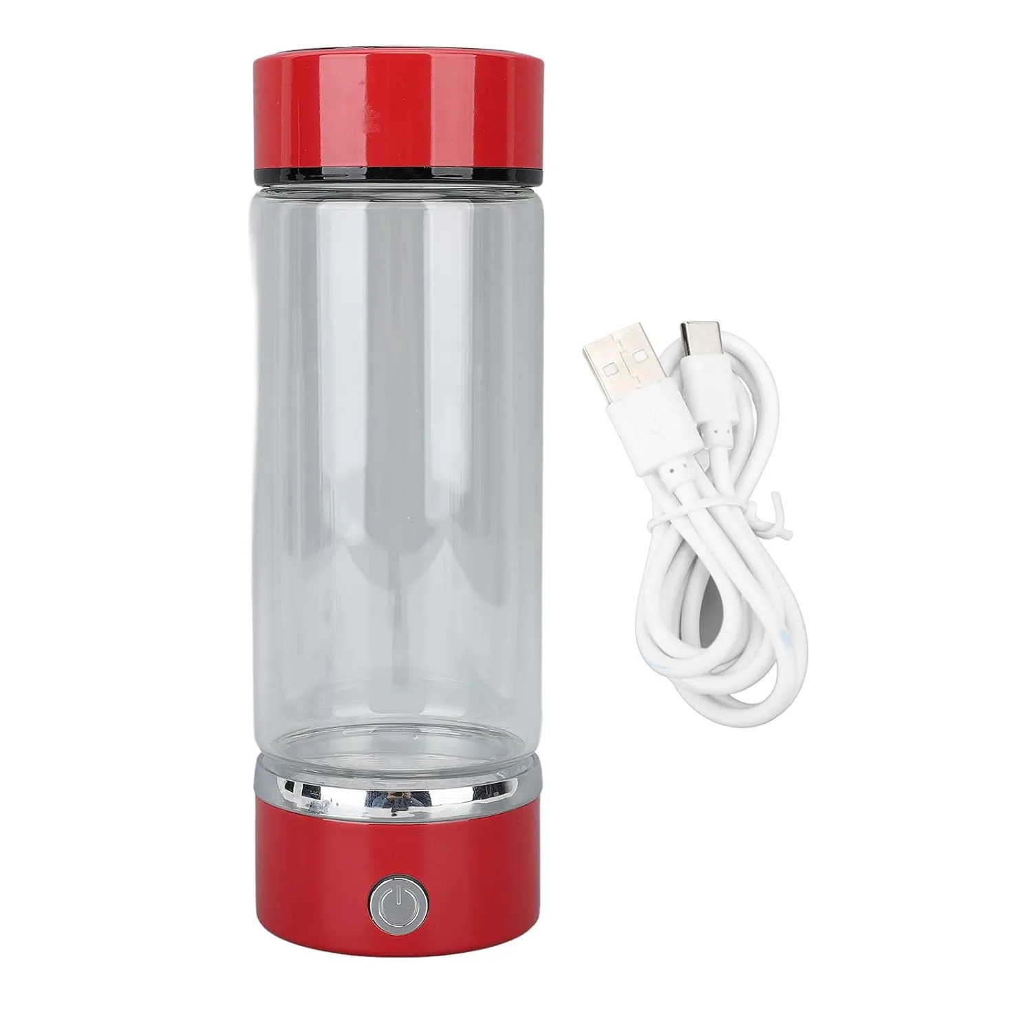 Rich Hydrogen Water Bottle, Rechargeable Water Maker Cup Portable Hydrogen Rich Water Bottle with PEM SPE Technology for Home Fitness Office Travel (Red)