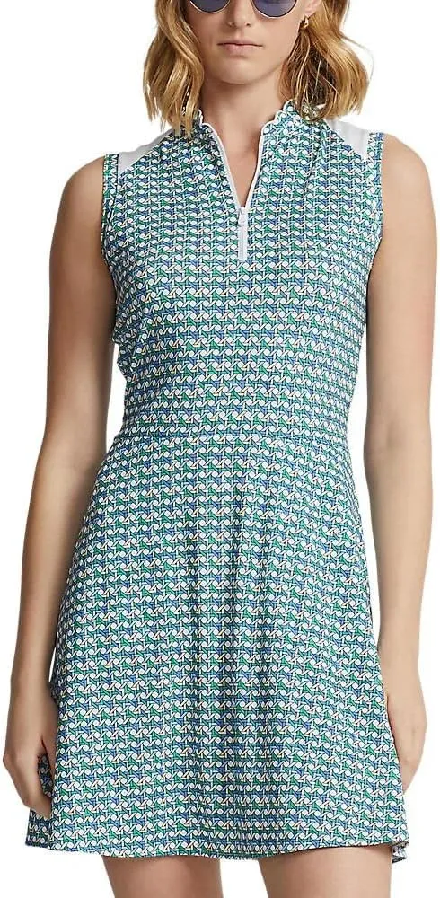 RLX Ralph Lauren Women's Sleeveless Spring Wick Golf & Tennis Dress Large L Multi