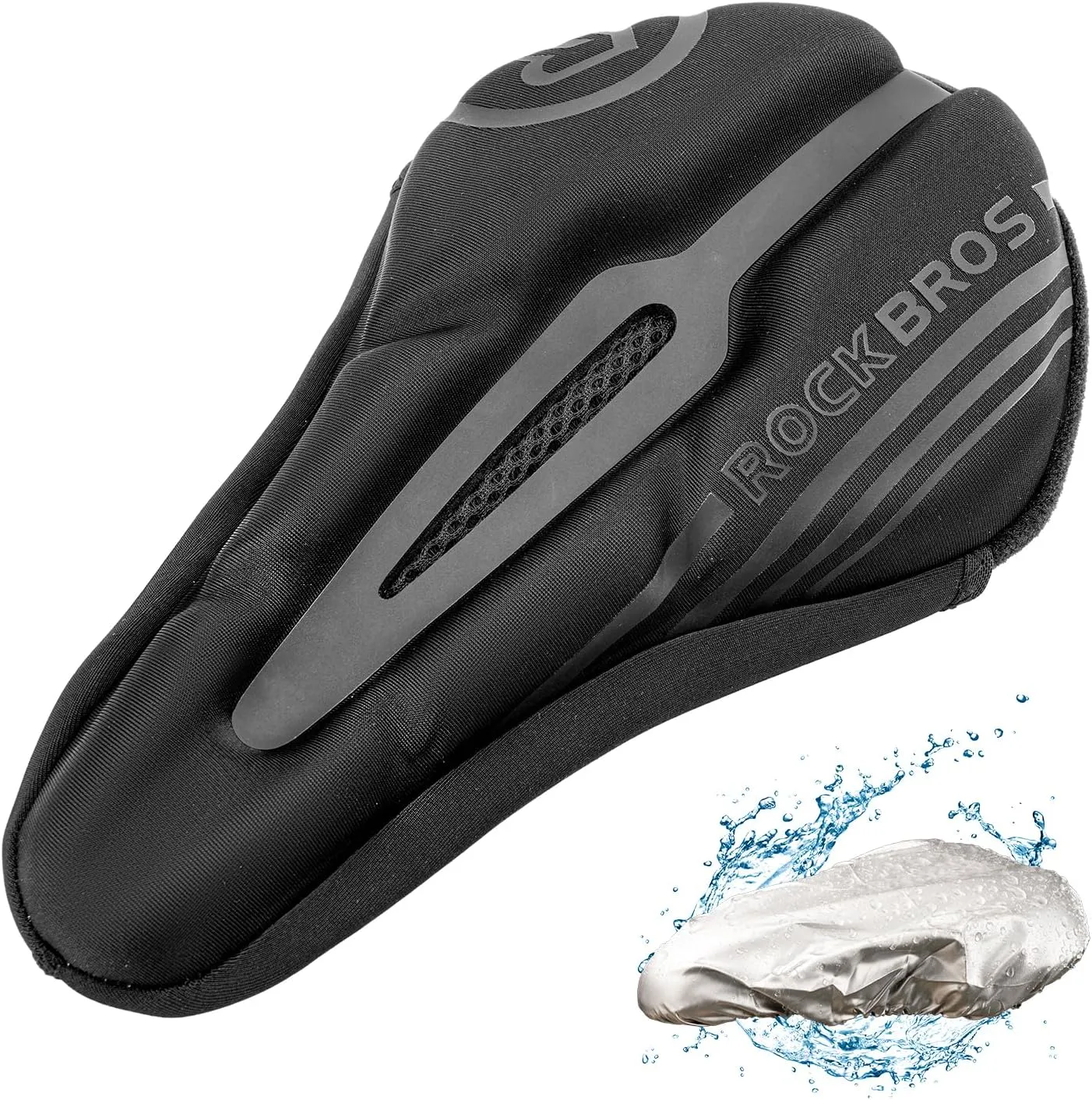 ROCKBROS Bike Seat Cushion Bike Seat Cover for Men Women Comfortable Memory Foam Gel Padded Suitable for Spin/Road/Mountain Bike, BMX, Touring&Commuting