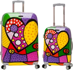 Rockland Departure Hardside Spinner Wheel Luggage, Heart, 2-Piece Set (20/28)