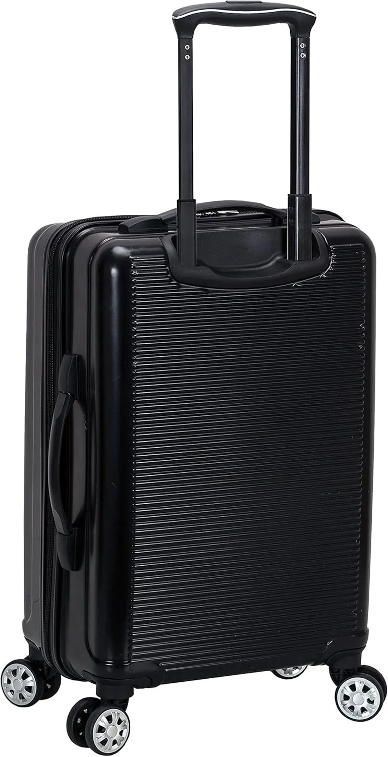 Rockland Horizon Hardside Expandable Spinner Wheel Luggage, Black, 3-Piece Set (20/24/28)