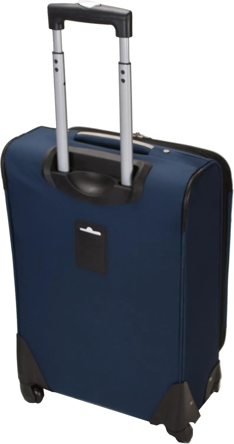 Rockland Impact Softside Spinner Wheel Luggage, Navy, 4-Piece Set (18/22/26/30)