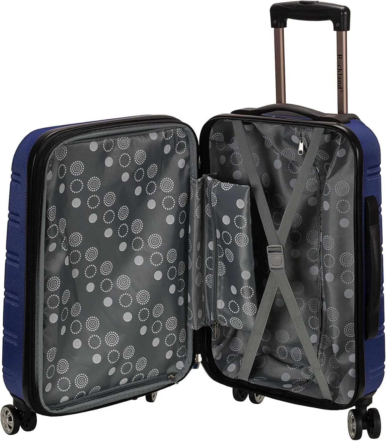 Rockland Melbourne Hardside Expandable Luggage with Spinner Wheels, Blue, 3-Piece Set (20/24/28)