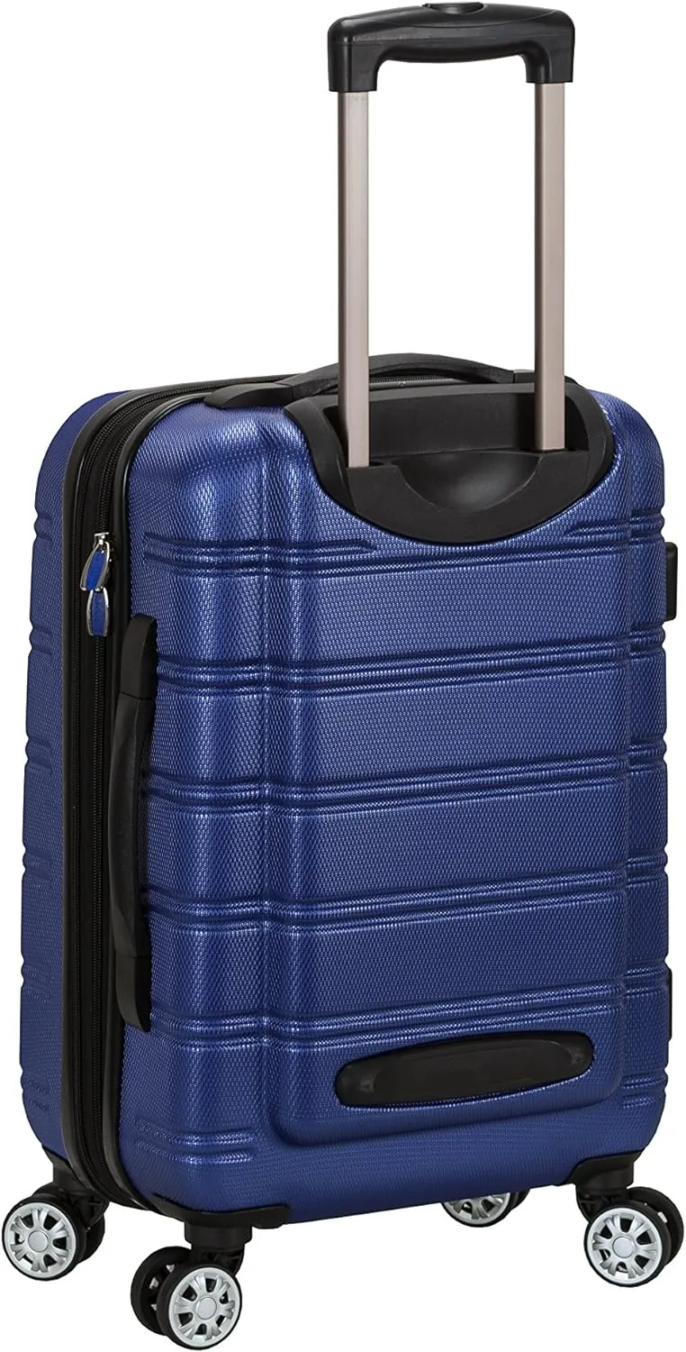 Rockland Melbourne Hardside Expandable Luggage with Spinner Wheels, Blue, 3-Piece Set (20/24/28)